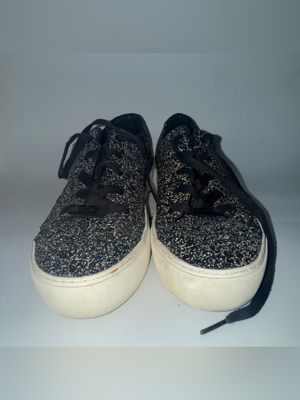 UGG Women's Low-Top Glitter Lace-Up Sneakers in Black